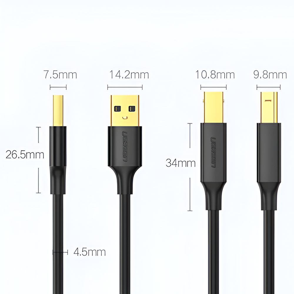 UGREEN Cable AM-BM Active USB 2.0 10M US122, Black - Image 3