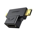 UGREEN Adapter Micro+Mini HDMI to HDMI 4K@30Hz HD129, Black