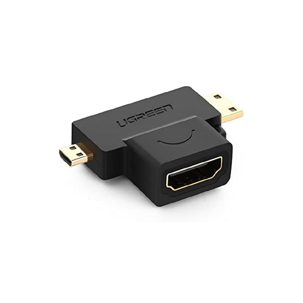 UGREEN Adapter Micro+Mini HDMI to HDMI 4K@30Hz HD129, Black - Image 2