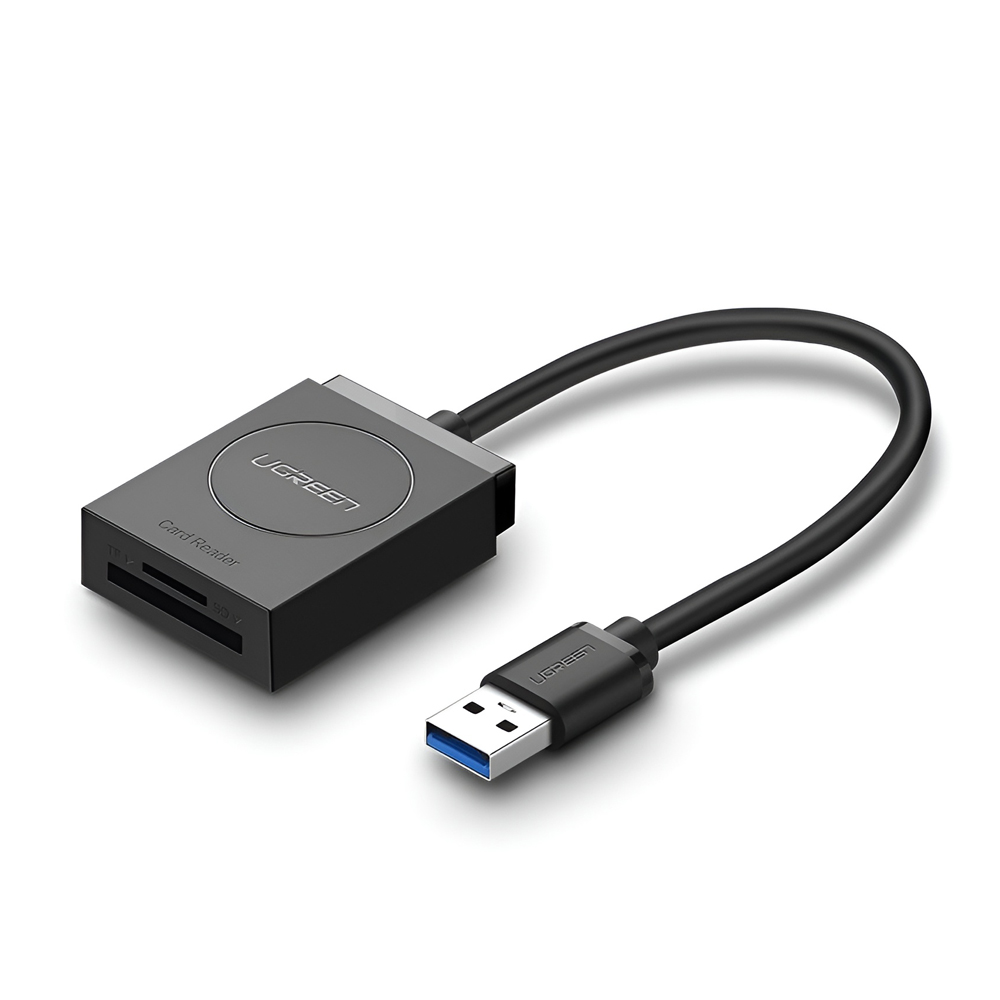 UGREEN Card Reader 2in1 USB-A 3.0 to TF/SD, TS:≈90MB/S, up to 2T CR127, Black - Image 2