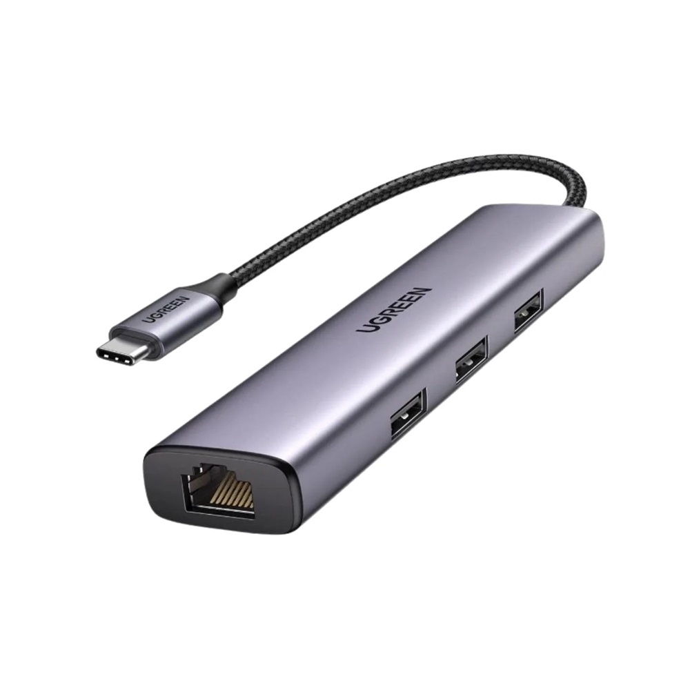 UGREEN HUB 4in1 USB 3.0 to 3*USB 3.0 + Gigabit RJ45 0.28M, Black - Image 3