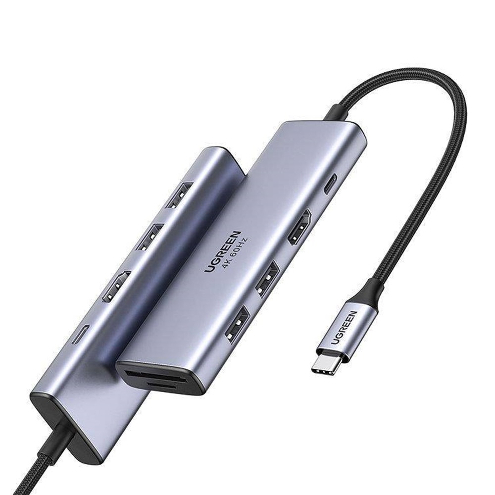 UGREEN HUB 6in1 Type-C 3.0 to 3*USB 3.0 + HDMI + SD/TF CM511, Space Gray - Image 2