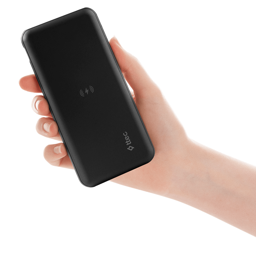 ttec Powerbank 10.000mAh Slim Pro W Wireless, Black - Image 3
