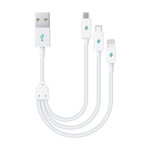 ttec Cable USB 3in1 to Micro-USB+Type-C+Lightning Trio 2.1A,1.2m, Black