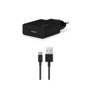 ttec Wall Charger with Cable USB to Type-C 2.4A (1.2m) Smart Travel, Black