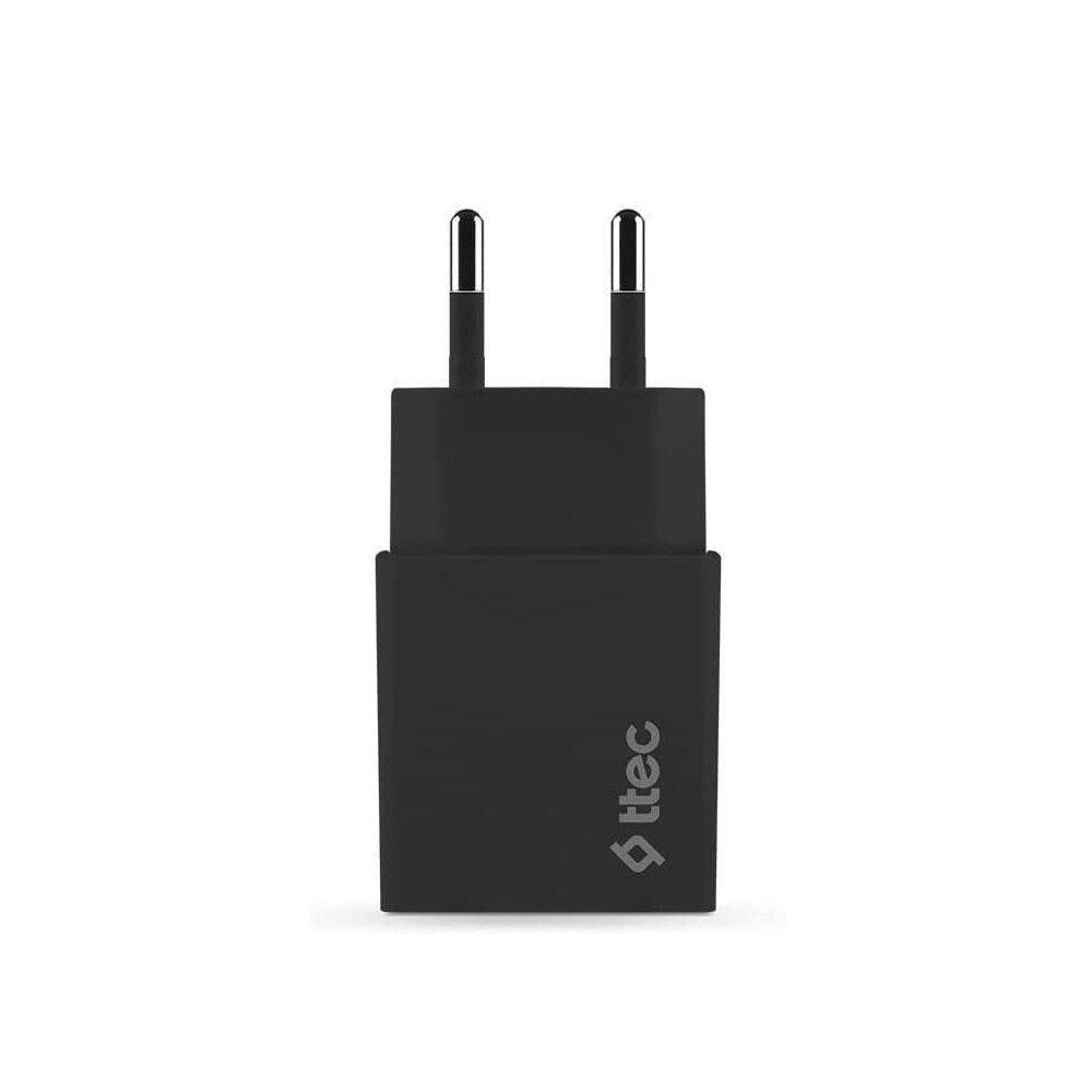 ttec Wall Charger with Cable USB to Type-C 2.4A (1.2m) Smart Travel, Black - Image 2