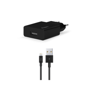 ttec Wall Charger with Cable USB to Lightning 2.4A (1.2m) Smart Travel, Black