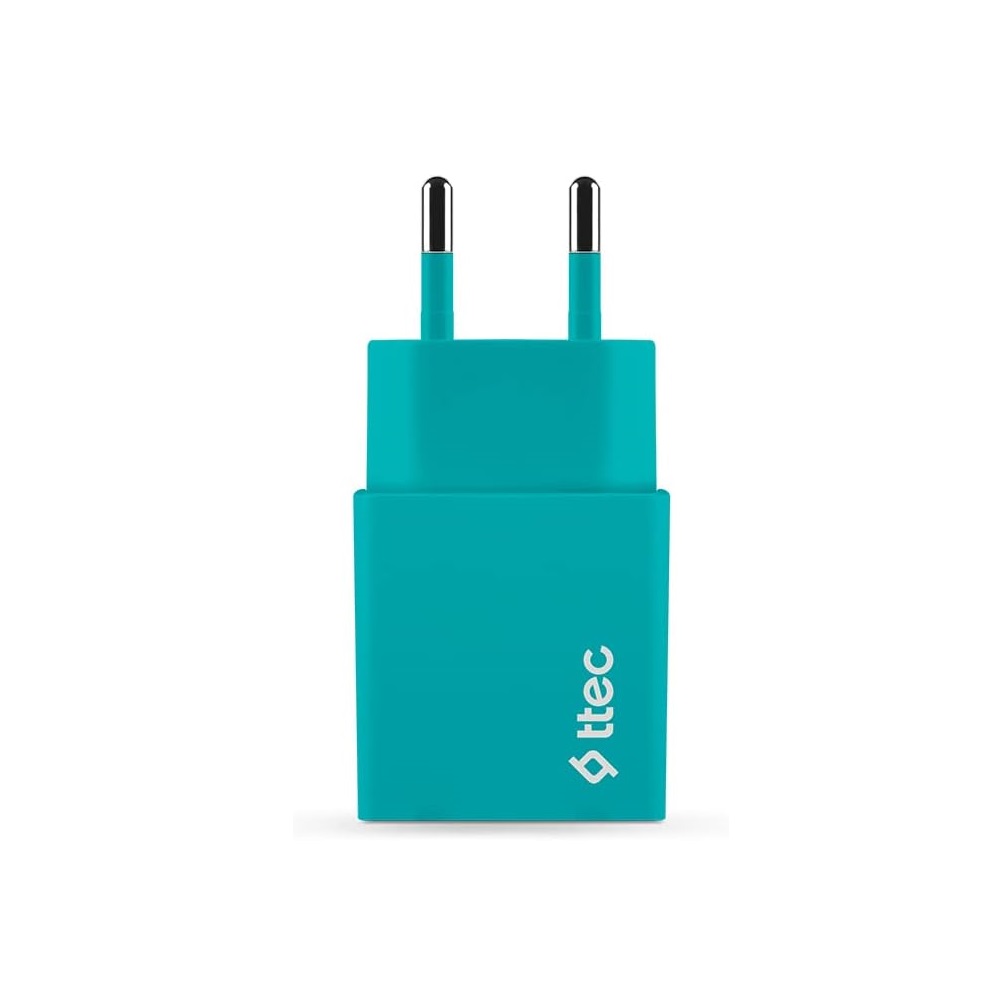 ttec Wall Charger with Cable USB to Micro USB 2.1A (1.2m) Smart Travel, Turquoise - Image 2