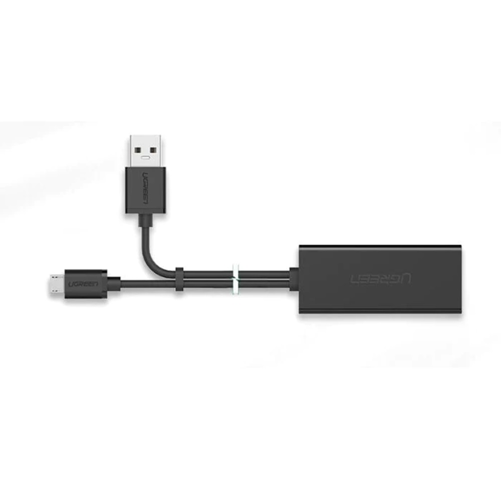 UGREEN Adapter for Chromecast Micro USB to Ethernet, Black - Image 3
