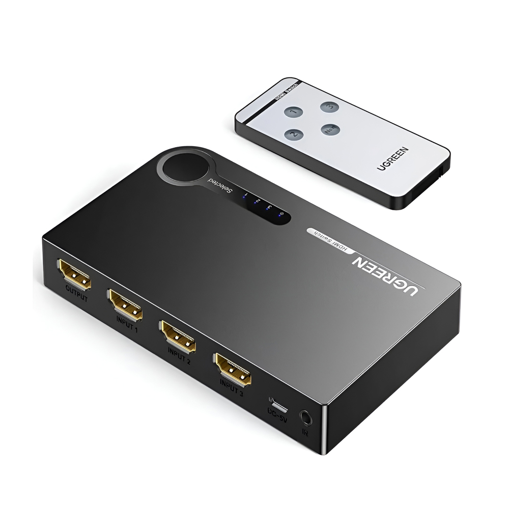 UGREEN Switch 3x1 HDMI 4K@30Hz, Black - Image 2