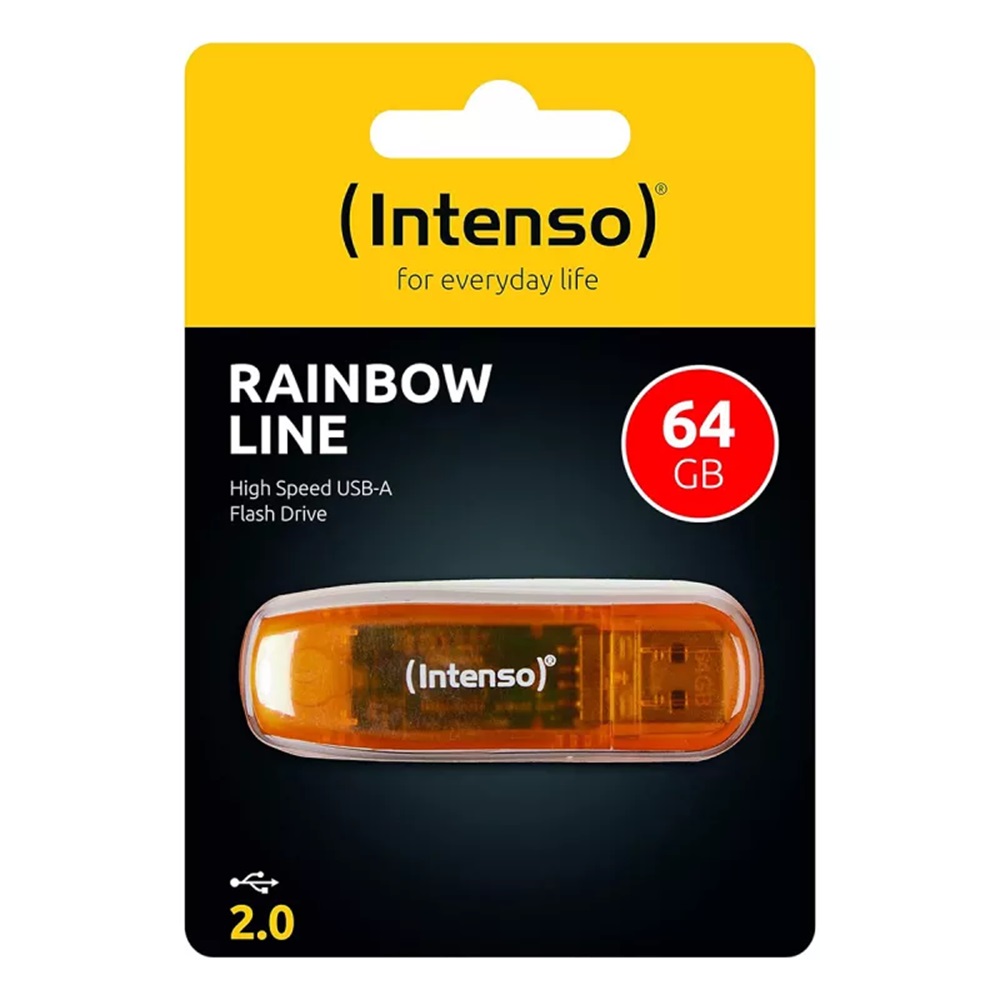 Intenso® USB Drive 2.0 Rainbow Line 64 GB, Orange - Image 2