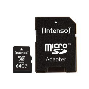 Intenso® MICRO Secure Digital Cards, 64 GB + SD Adapter, Class 10