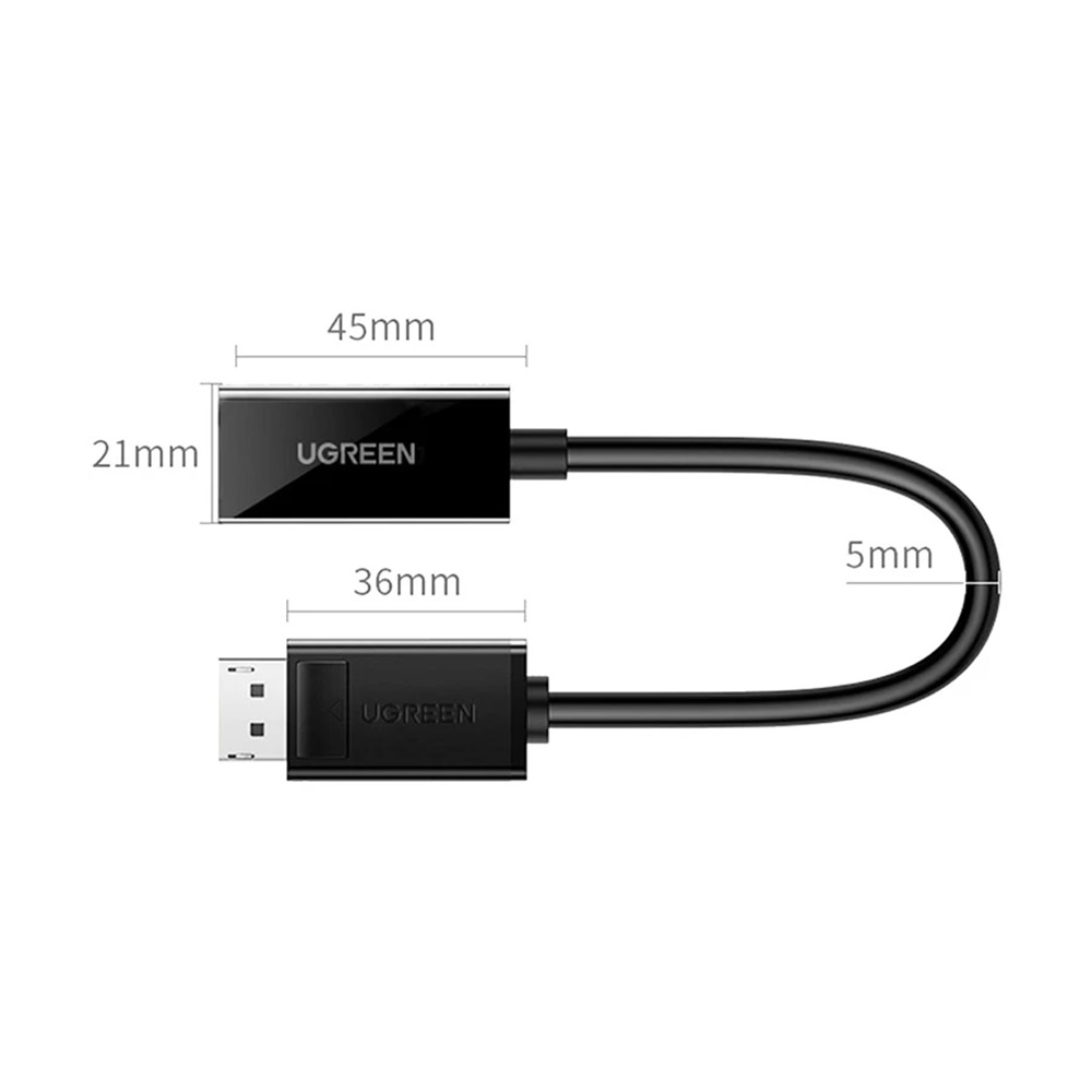UGREEN Adapter DP-M to HDMI-F 4K@60Hz with Audio 0.25M MM137, Black - Image 3