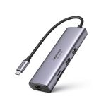 UGREEN HUB 7in1 Type-C 3.0 to + 2*USB 3.0 + HDMI + Gigabit RJ45 + SD/TF + PD 95W CM512, Grey