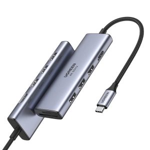 UGREEN HUB 6in1 Type-C 3.0 to 3*USB 3.0 + HDMI + SD/TF CM195, Space Gray