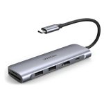 UGREEN HUB 6in1 Type-C 3.0 to 2*USB 3.0 + HDMI + SD/TF + PD 100W CM195, Space Grey