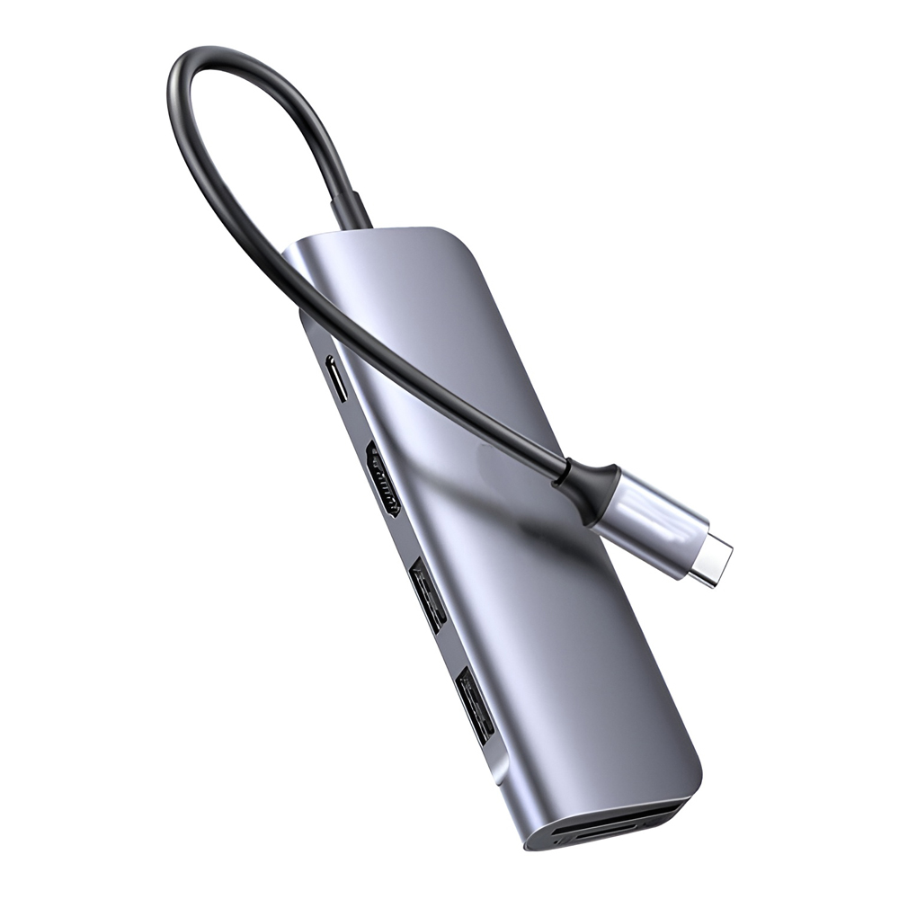 UGREEN HUB 6in1 Type-C 3.0 to 2*USB 3.0 + HDMI + SD/TF + PD 100W CM195, Space Grey - Image 3