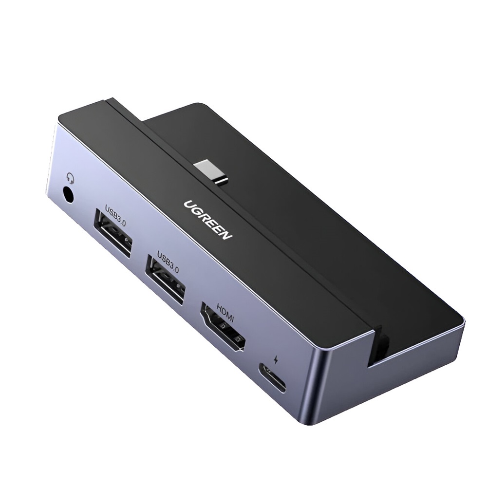 UGREEN HUB 5in1 for iPad Pro Type-C 3.0 to 2*USB 3.0 + HDMI + 3.5mm PD 100W CM317, Silver - Image 3