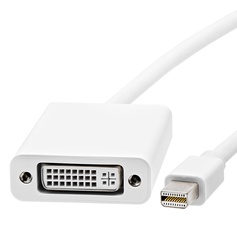 LMP Mini-DisplayPort to DVI adapter, Mini-DP to DVI monitor, White - Image 2