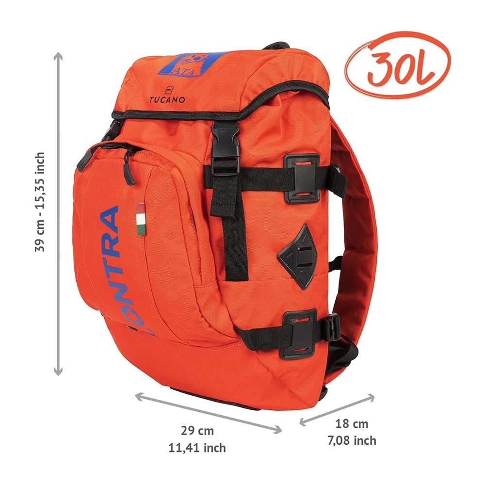 Tucano Travel Backpack Lontra 2 Waterproof 30L, Orange - Image 3