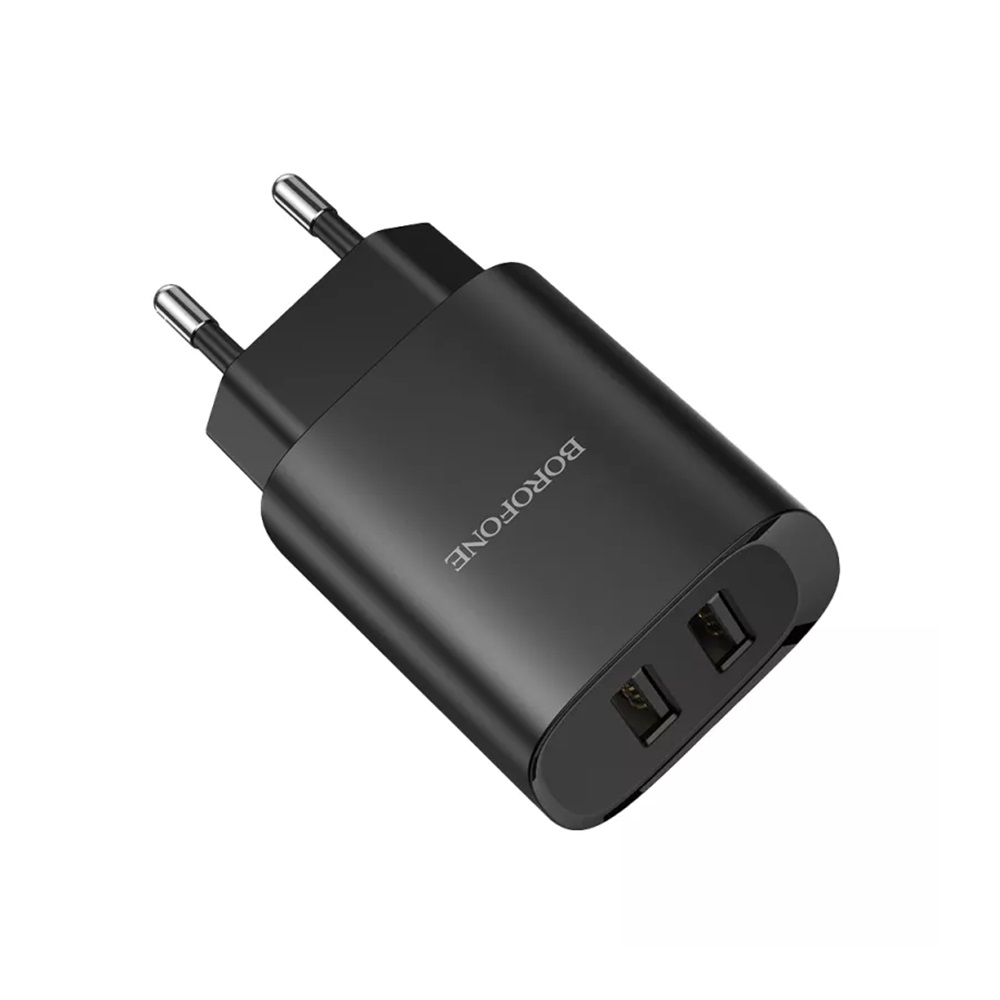 Borofone Wall Charger 2xUSB 2.1A BN2 (EU), Black