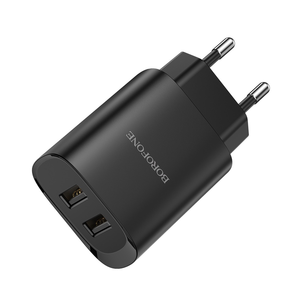 Borofone Wall Charger 2xUSB 2.1A BN2 (EU), Black - Image 3