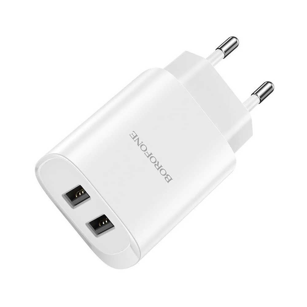 Borofone Wall Charger 2xUSB 2.1A BN2 (EU), White - Image 3