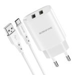 Borofone Wall Charger with Сable USB to Micro-USB 2xUSB 2.1A, White