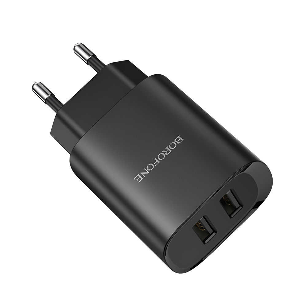 Borofone Wall Charger with Сable USB to Type-C 2xUSB 2.1A BN2 (EU), Black - Image 2