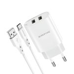 Borofone Wall Charger with Сable USB to Type-C 2xUSB 2.1A BN2 (EU), White