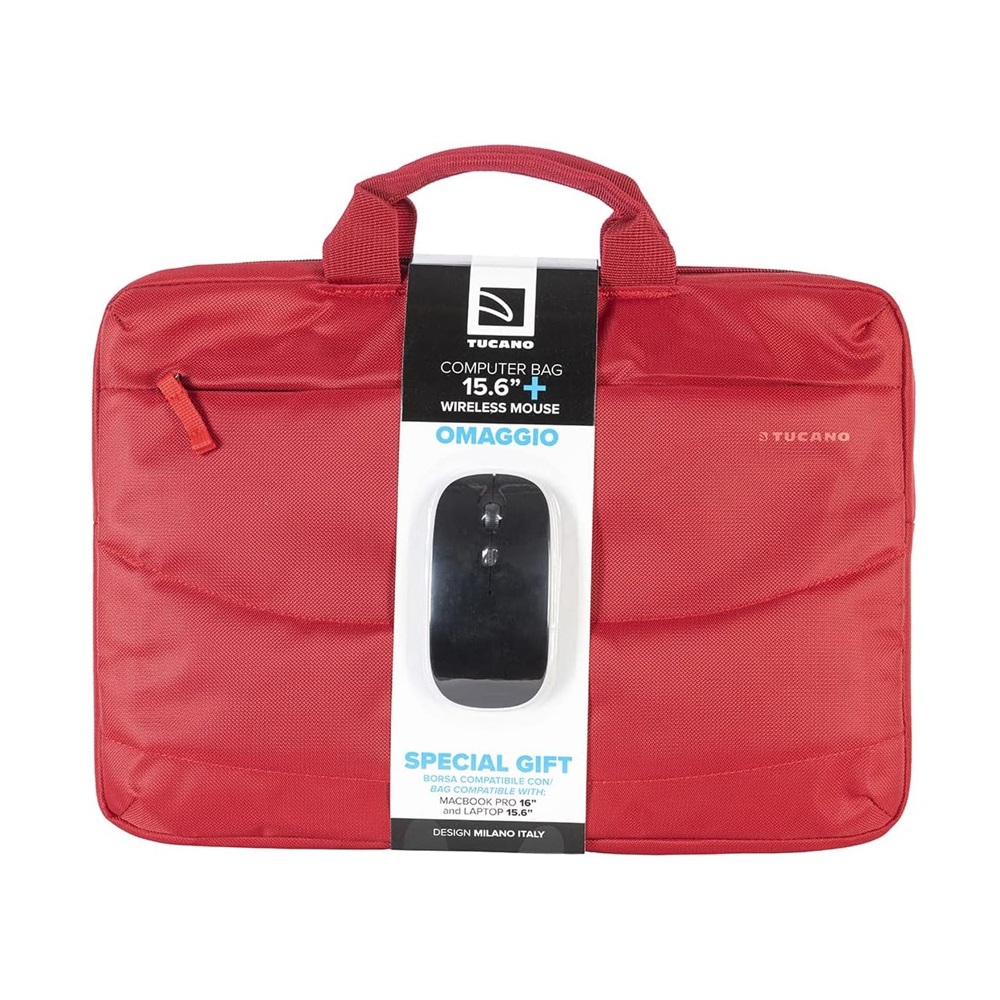 Tucano Bag Idea 15.6" + Wireless Mouse, Red - Image 2