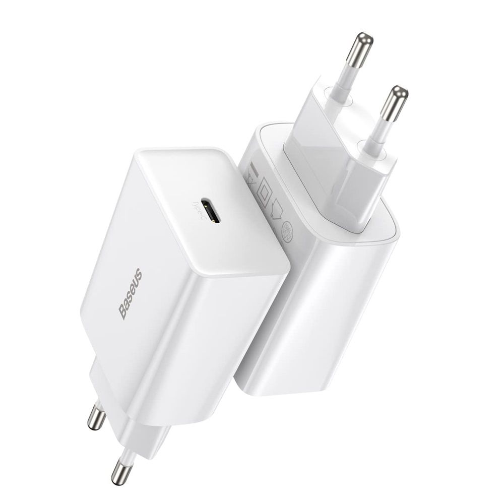 Baseus Wall Charger Speed Mini 1C 1*Type-C 20W, White - Image 2