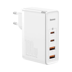 Baseus Wall Charger GaN2 Pro 2*USB-A+2*Type-C 100W, White