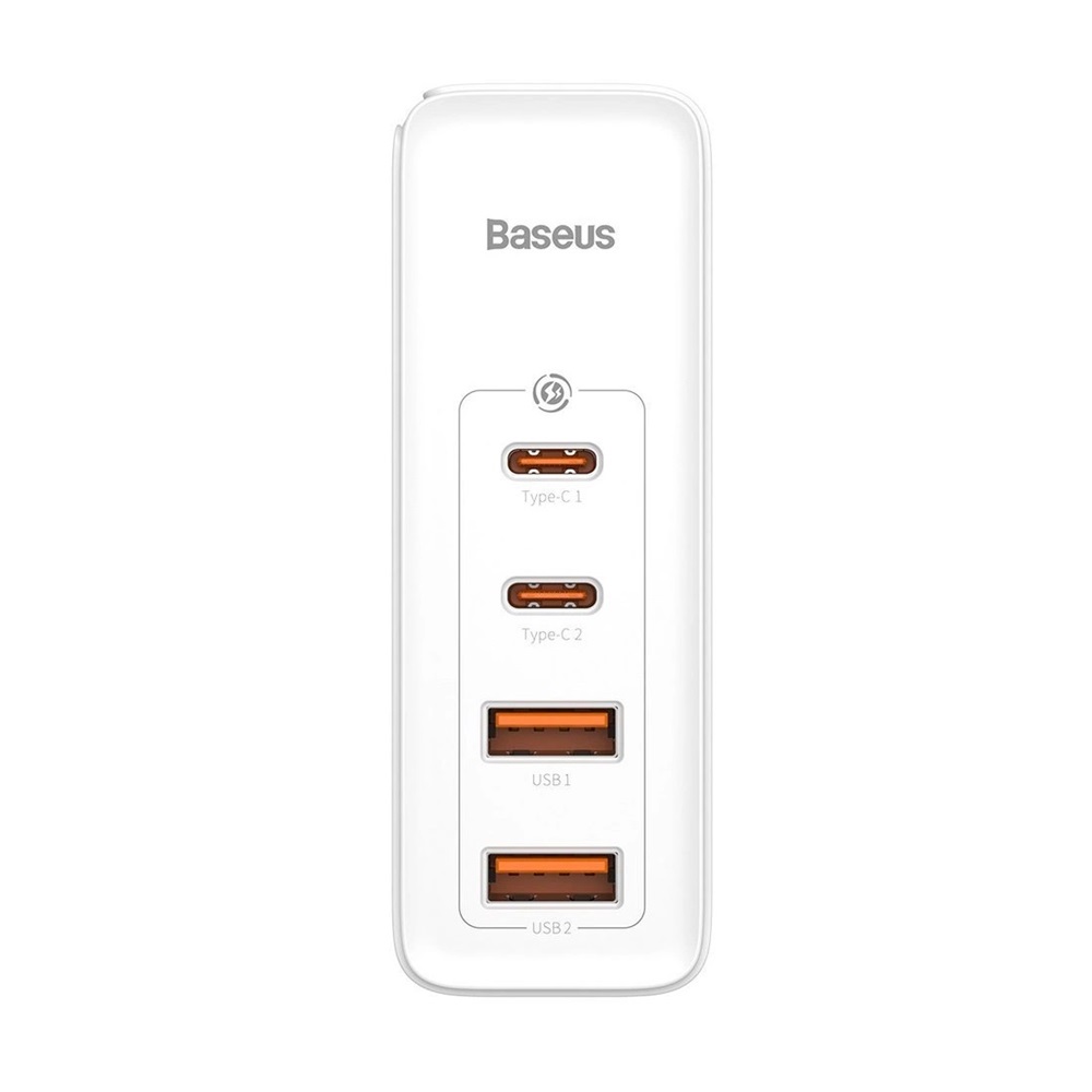 Baseus Wall Charger GaN2 Pro 2*USB-A+2*Type-C 100W, White - Image 2