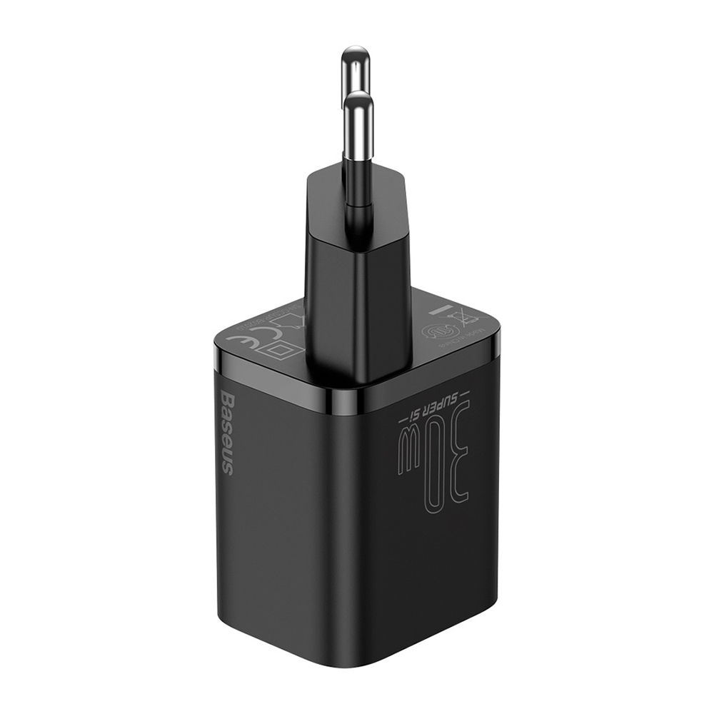 Baseus Super Si Quick Charger 1xType-C 30W EU, Black - Image 3