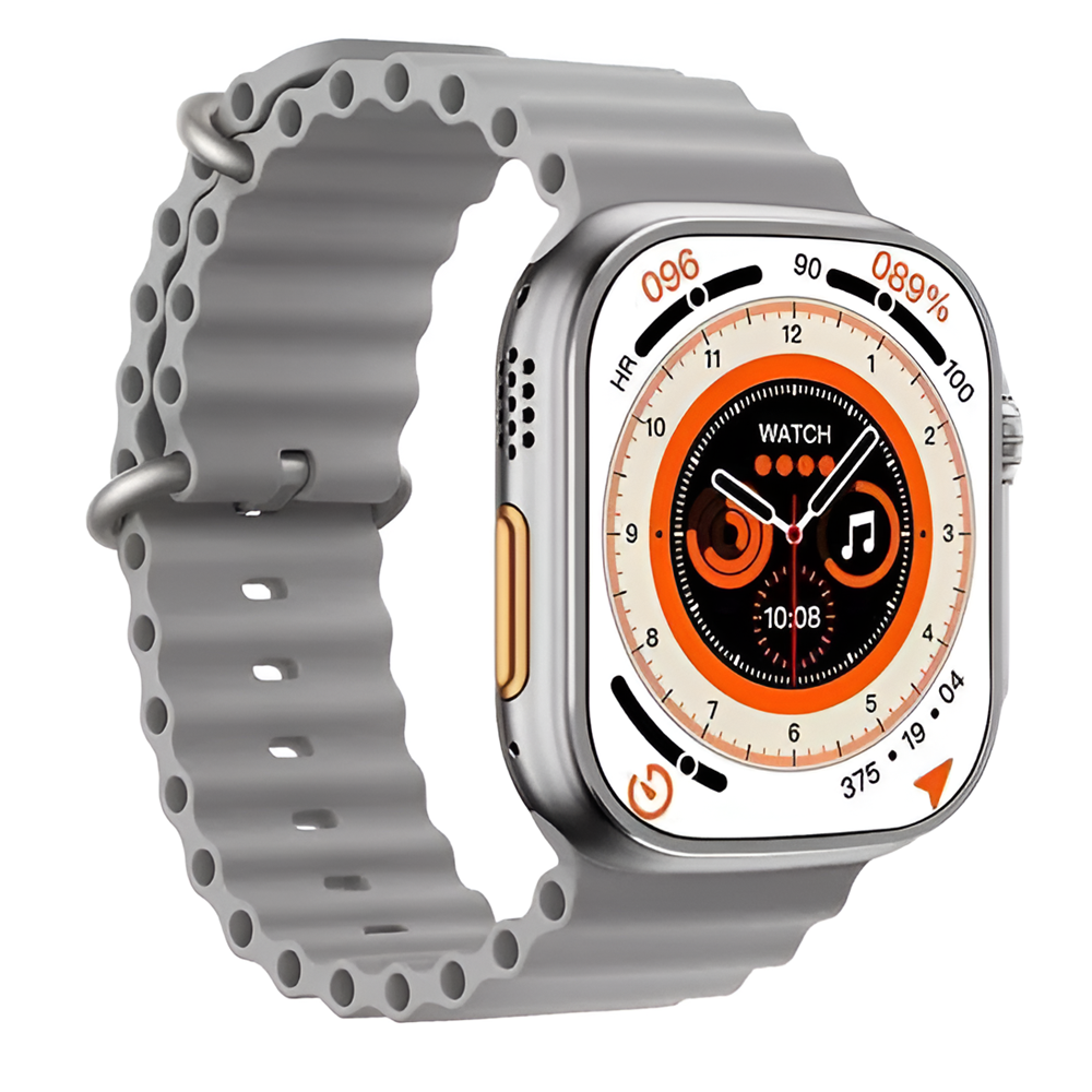 Charome Smart Watch HD Call T8s Ultra Max, With 2 Straps, Silver - Image 2