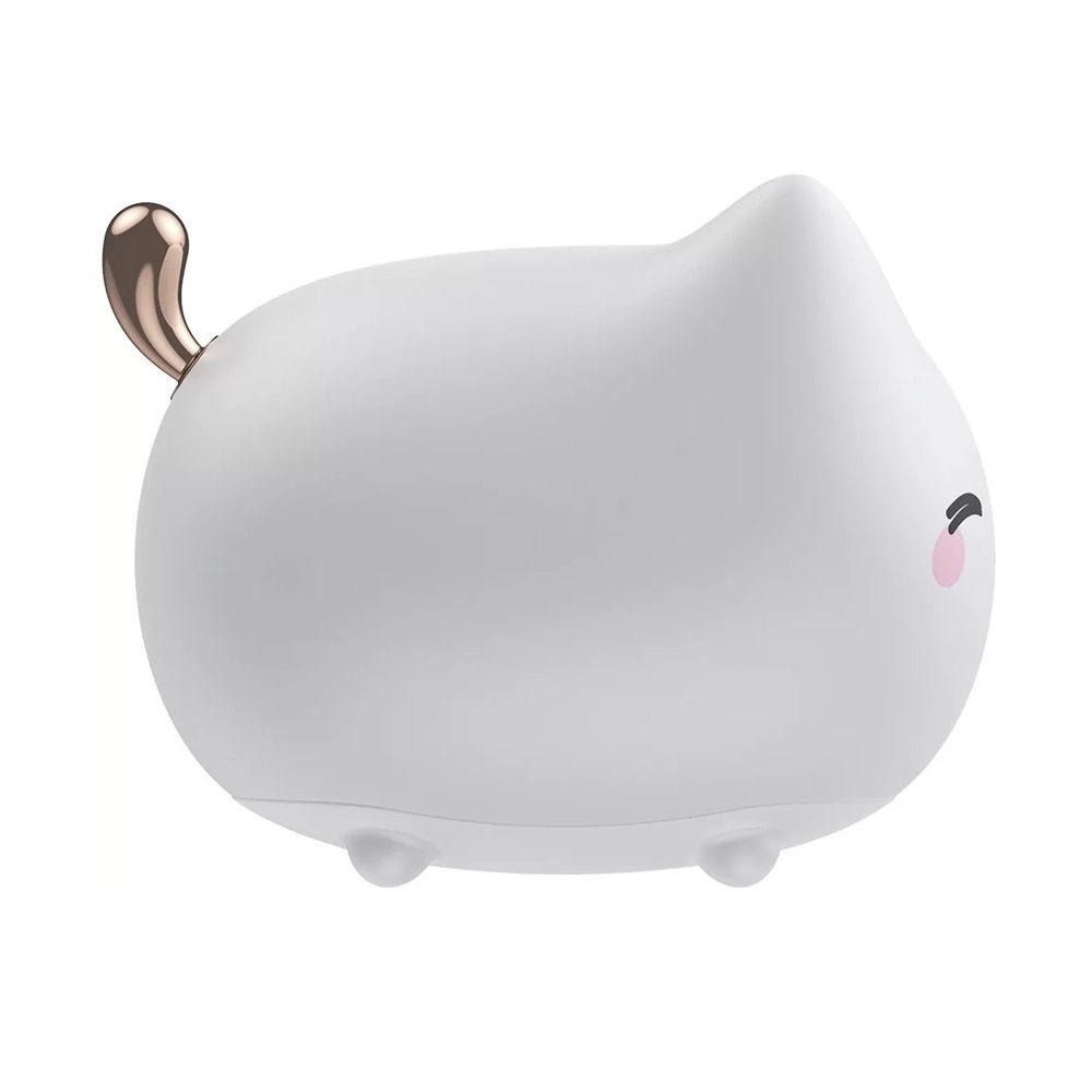 Baseus Cute Series Kitty Silicone Night Light, White - Image 2