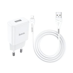 Hoco Wall Charger with Сable USB to Lightning N9 2.1A Especial, White