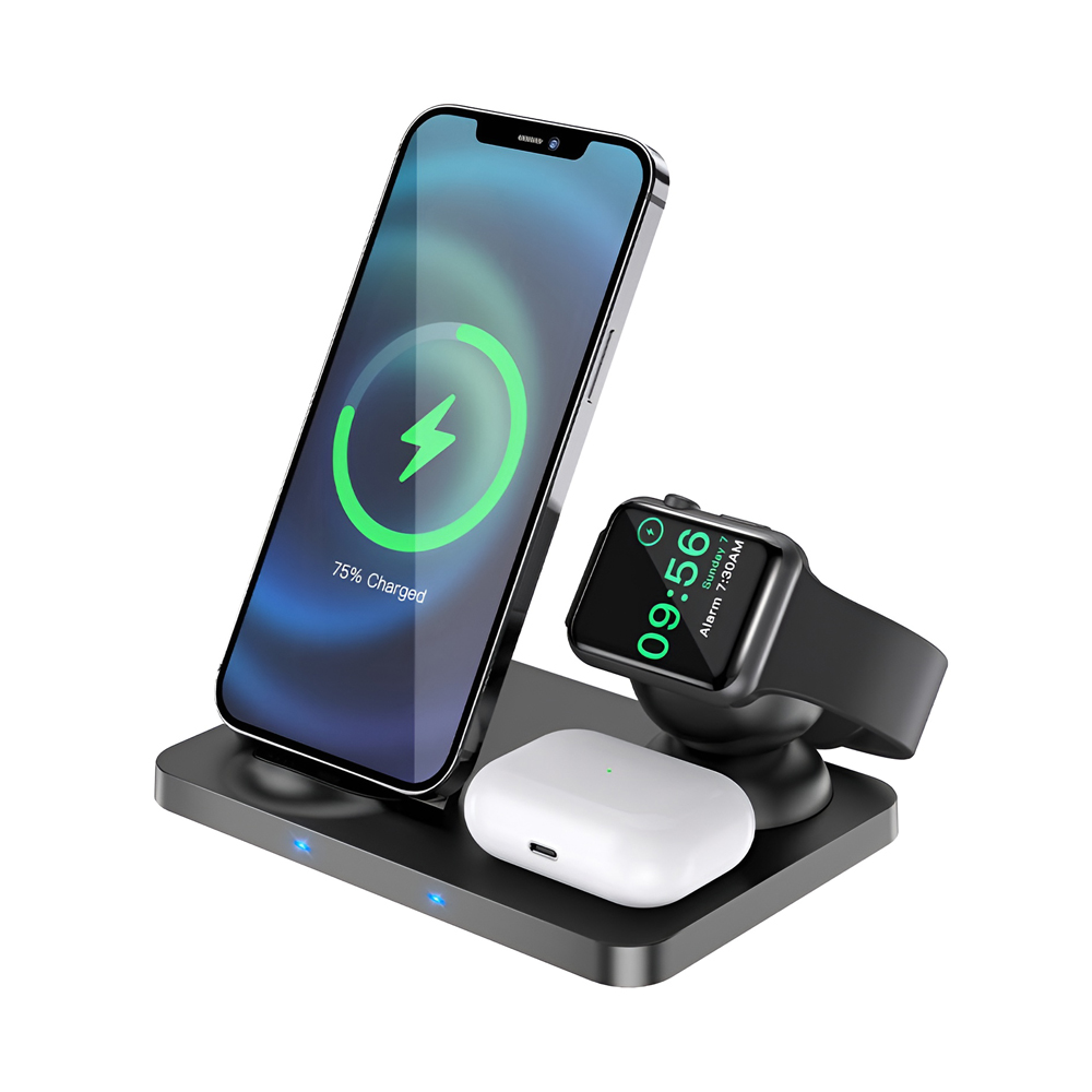Hoco Wireless Charger Type-C PD/QC 3in1 CW33 Ultra 15W, Black - Image 2