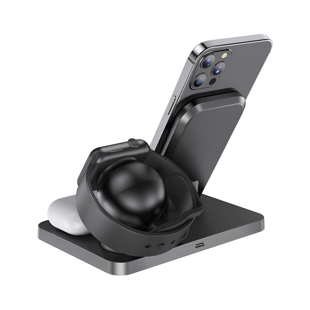 Hoco Wireless Charger Type-C PD/QC 3in1 CW33 Ultra 15W, Black - Image 3