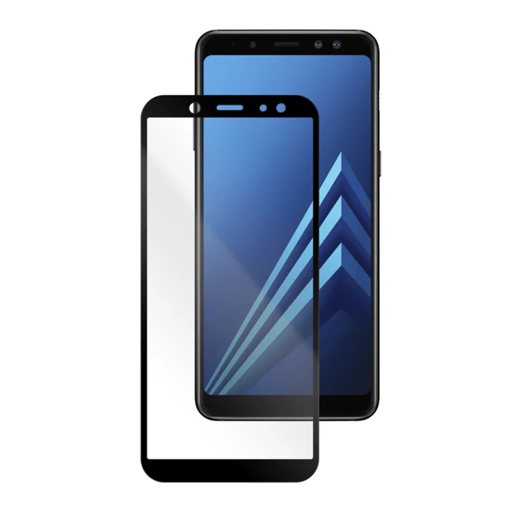 Helmet Full Coverage Glass Samsung A8 (2018), Black