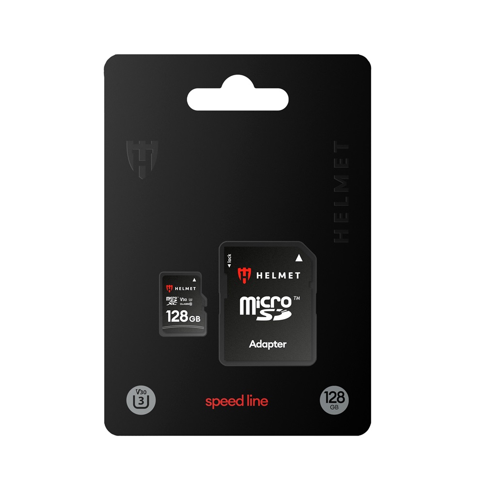 Helmet MicroSD Card UHS-I (U3) (V30) + SD Adapter, Speed Line, 128 GB - Image 2