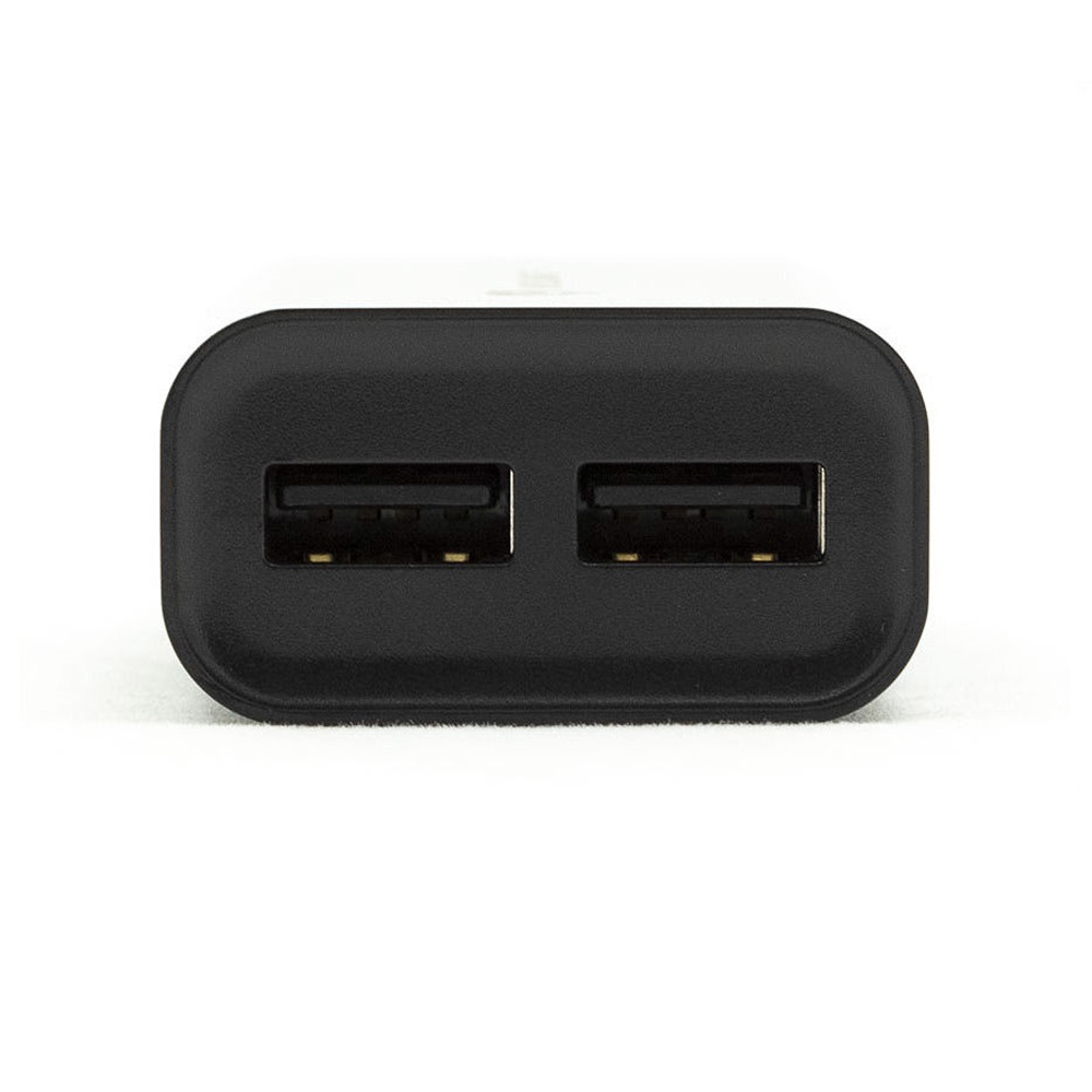 Helmet Wall Charger with Cable USB to Micro-USB 2xUSB 2.4A, Black - Image 2