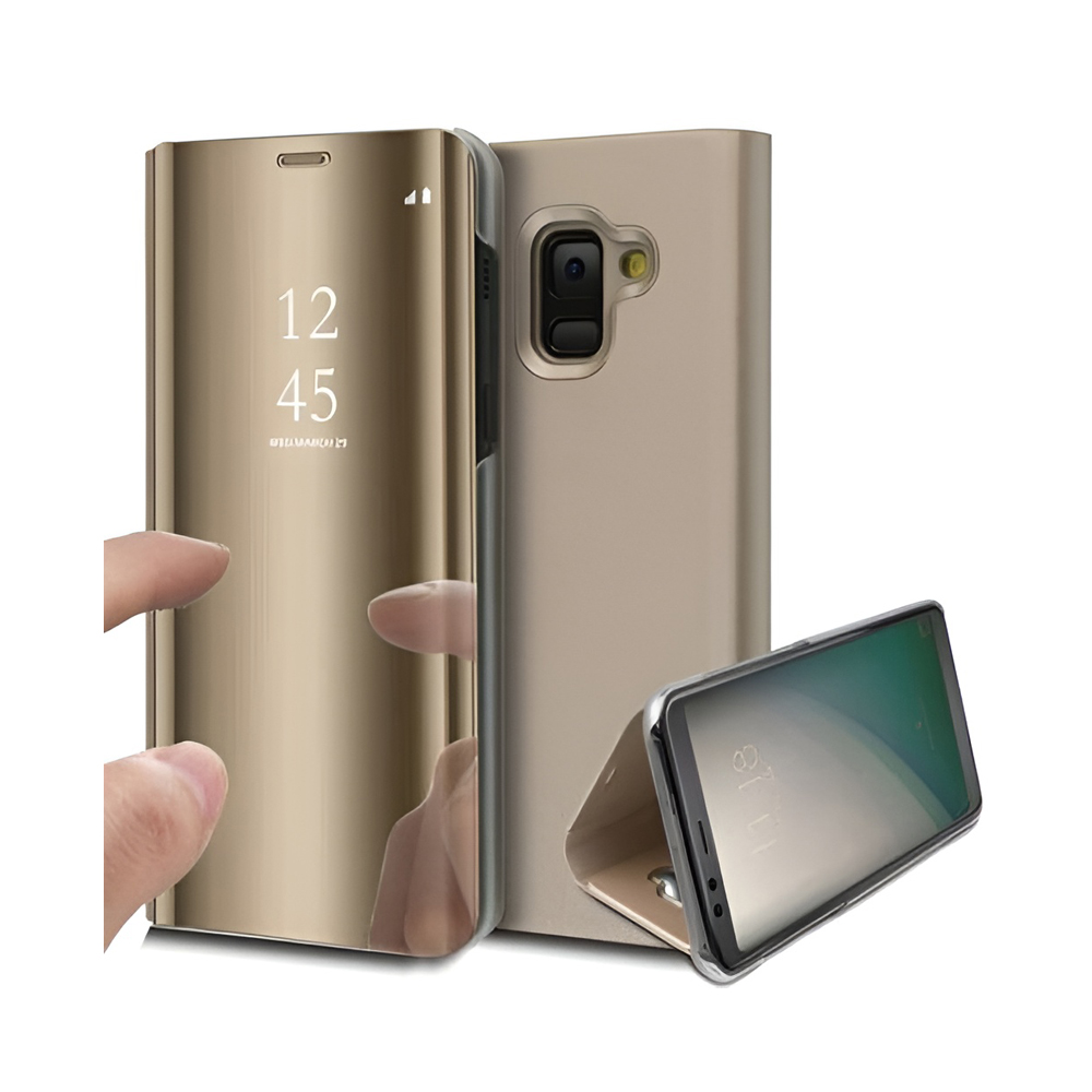 Helmet Case Mirror Flip Samsung J6 Plus, Gold - Image 2