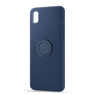 Helmet Case with Ring Liquid Silicone Samsung A10, Blue