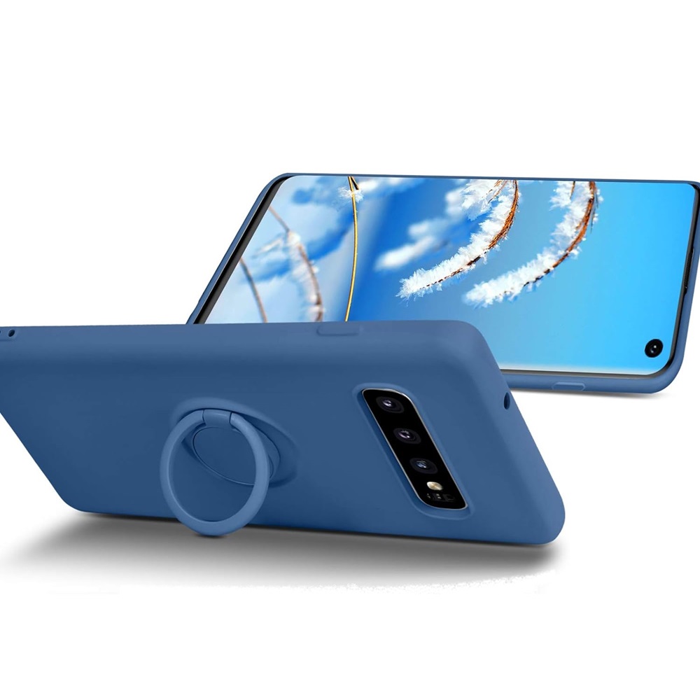 Helmet Case with Ring Liquid Silicone Samsung S10E, Blue - Image 2