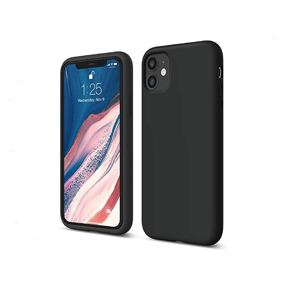 Helmet Case Liquid Silicone iPhone 11, Black - Image 2