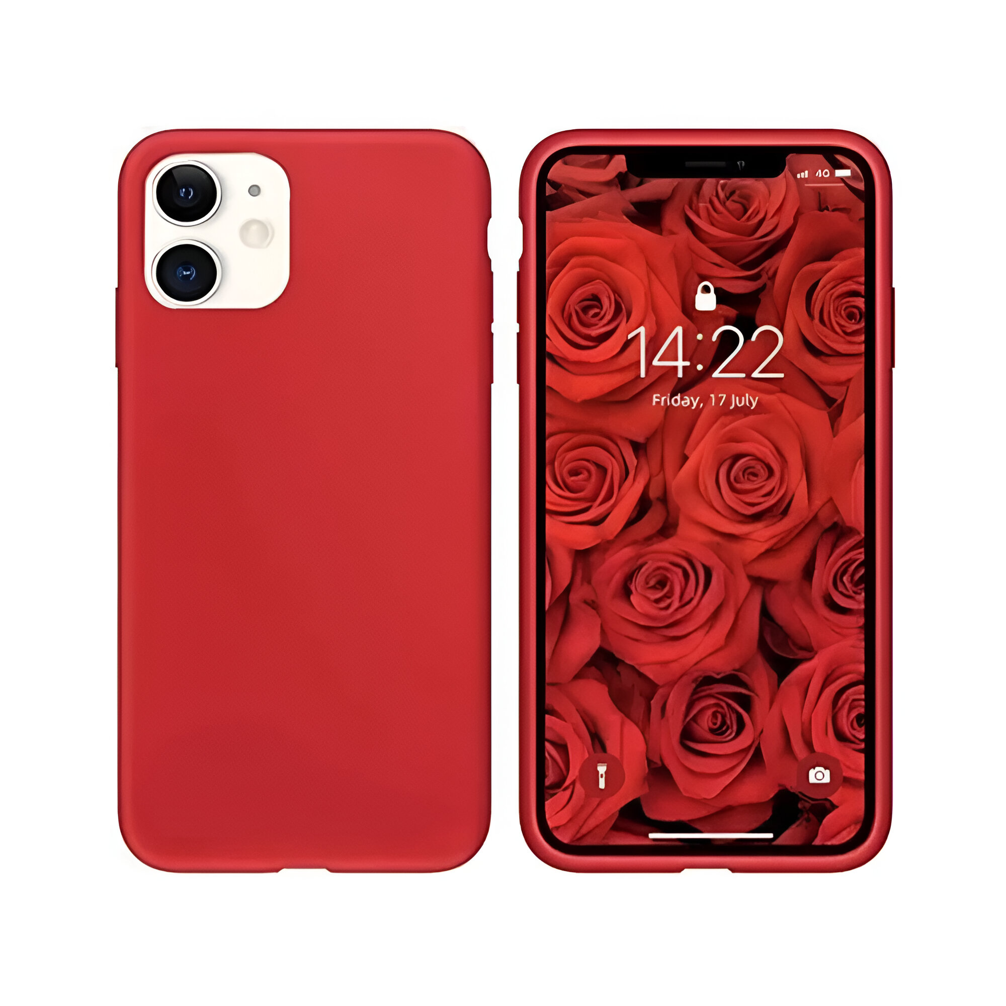 Helmet Case Liquid Silicone iPhone 11, Red - Image 2