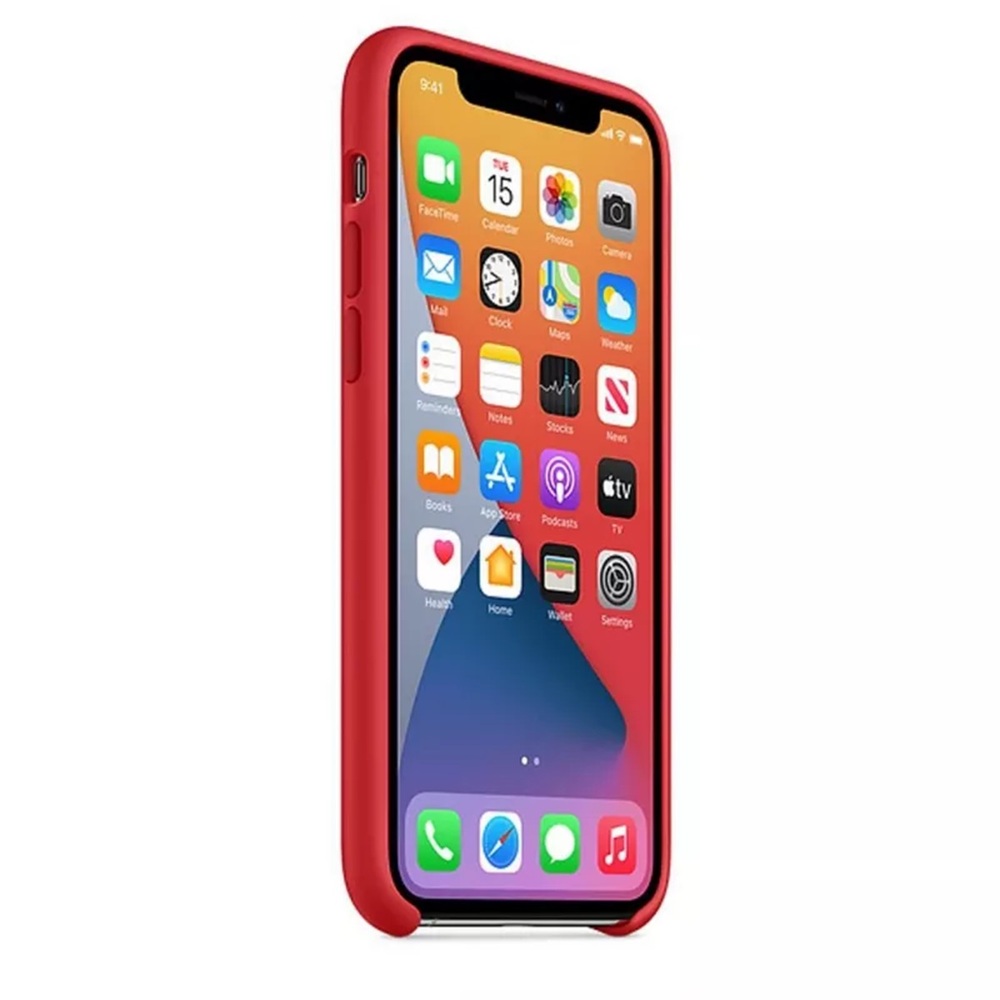Helmet Case Liquid Silicone iPhone 11, Red - Image 3