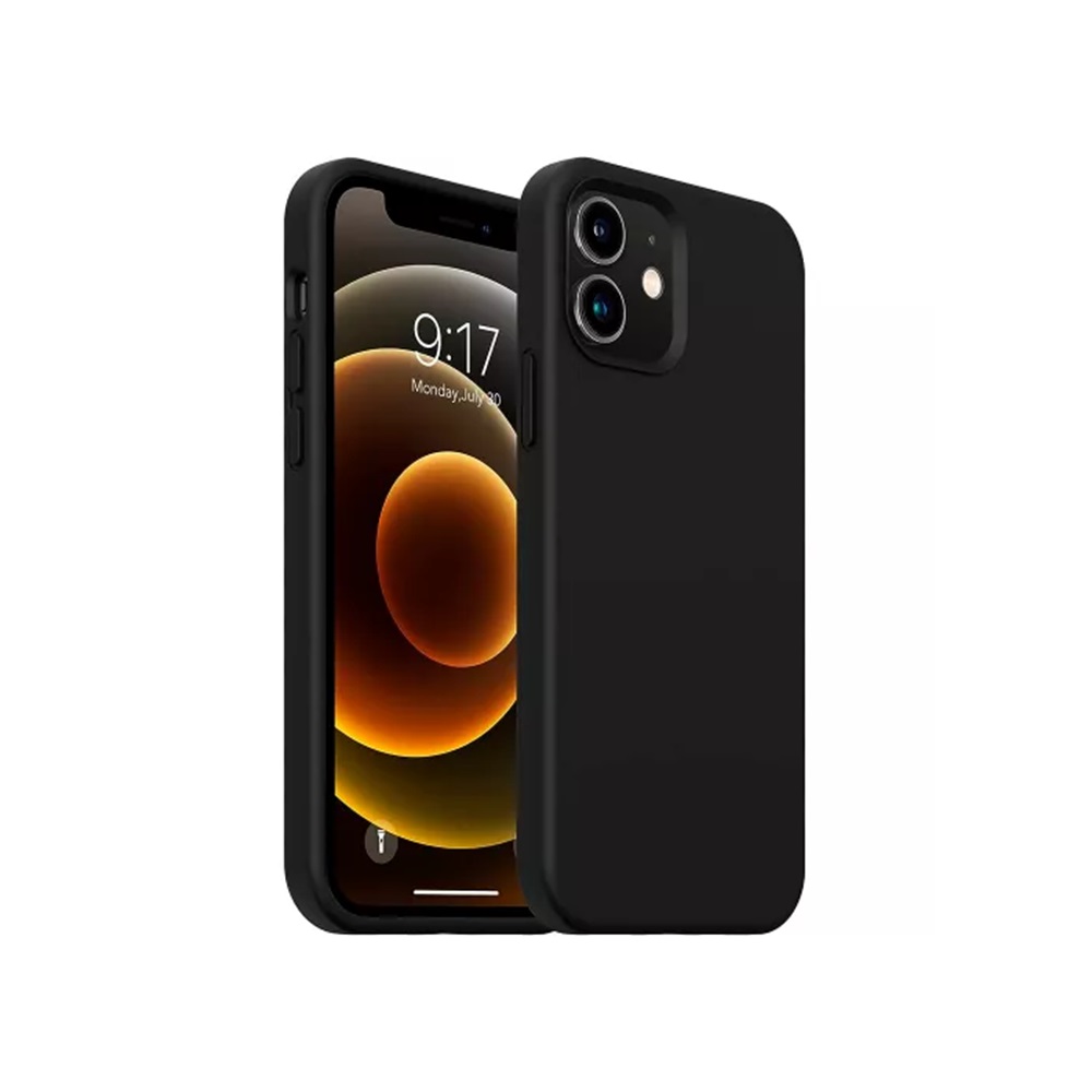 Helmet Case Liquid Silicone iPhone 12, Black - Image 2